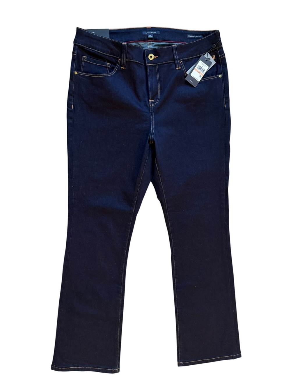 NEW Tommy Hilfiger Bootcut Jeans Dark Denim Mid-Rise Stretch Womens Size 14W NWT